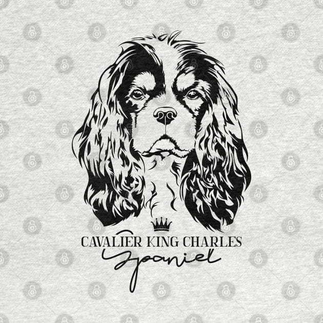 Cavalier King Charles Spaniel lover dog portrait by wilsigns